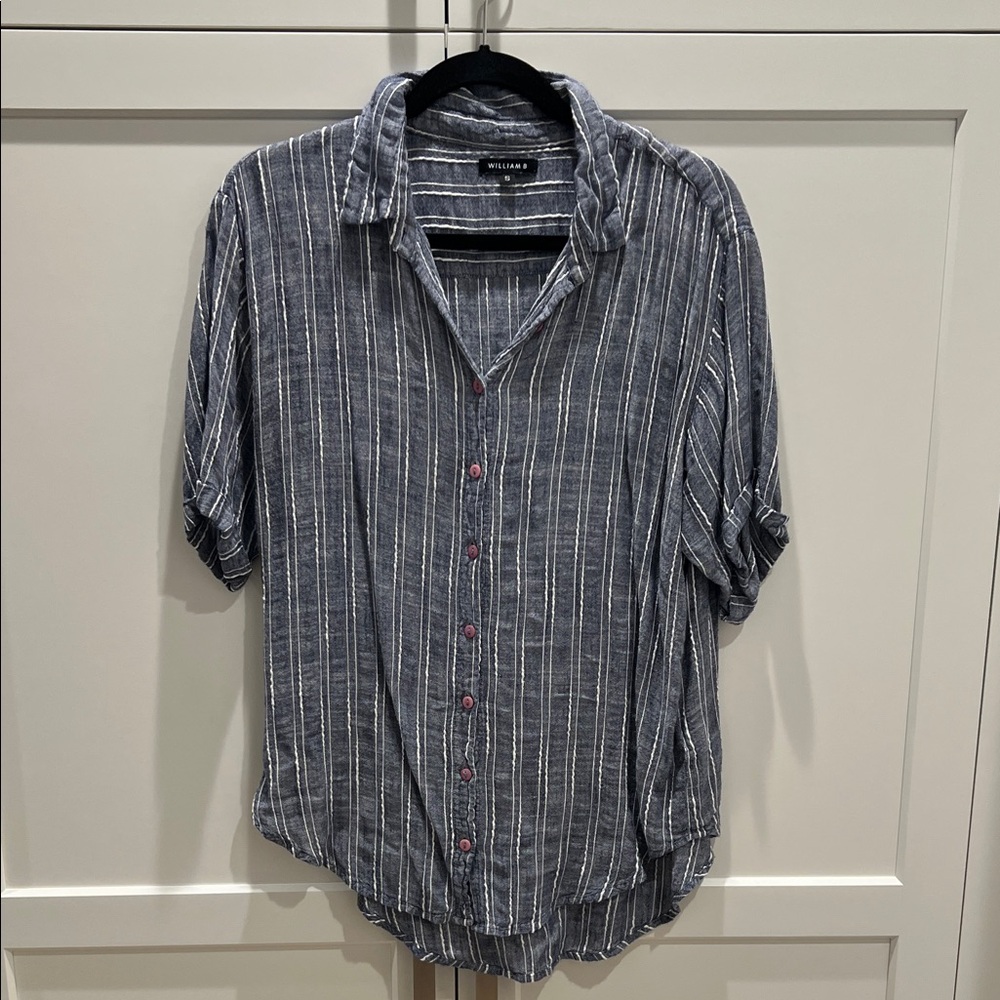 Casual Striped Button-Up Blouse